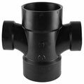 Mueller Industries Lincoln 372181 Double Sanitary Pipe Tee, 3 x 3 x 2 x 2 in, Hub, ABS ABS 00429  1200HA